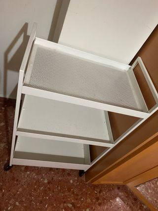 Carrito metálico blanco 3 estantes