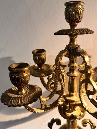 Candelabro bronce barroco antiguo