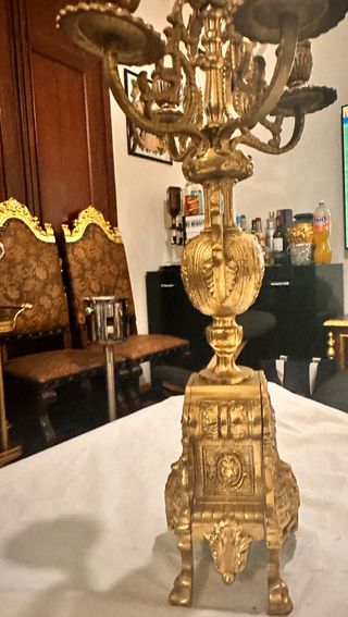 Candelabro bronce barroco antiguo