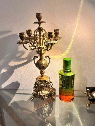 Candelabro bronce barroco antiguo