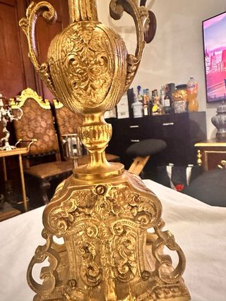 Candelabro bronce barroco antiguo