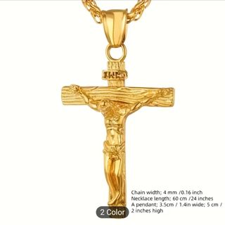 Crucifijo Jesús - Collar Oro/Plata