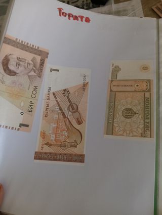 Banconote Birmania: 1, 5, 15 Kyat