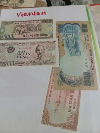 Banconote Birmania: 1, 5, 15 Kyat