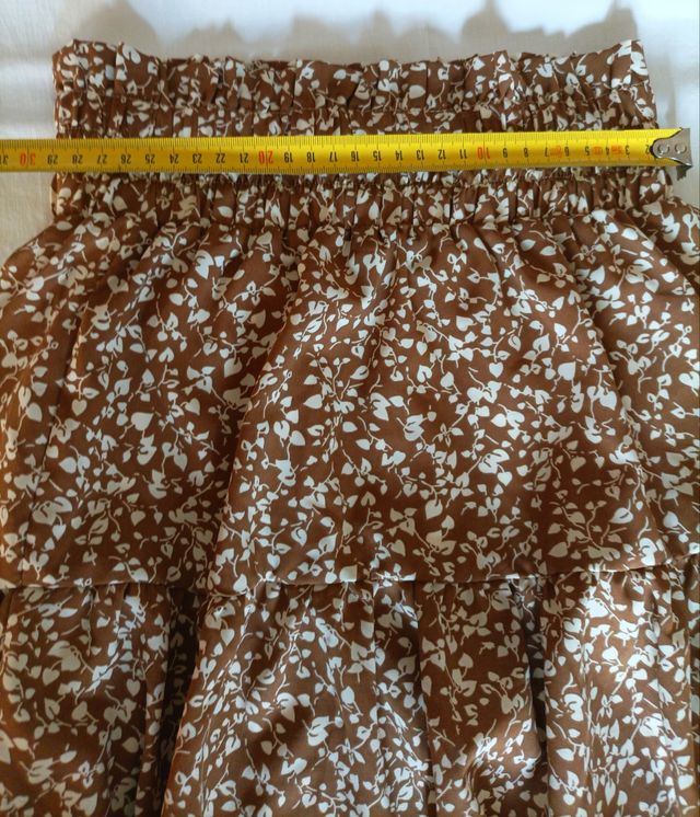 Falda estampada marrón - Talla S