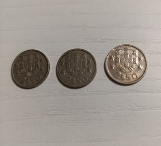 Lote 3 Monedas Portugal 2.50 Escudos