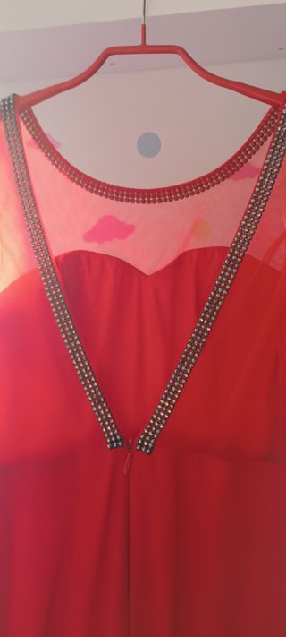 Vestido fiesta rojo largo