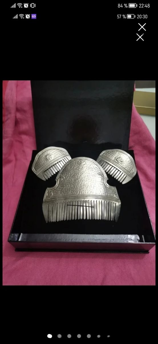 Peinetas falleras: 3 piezas plata