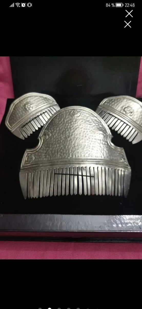 Peinetas falleras: 3 piezas plata