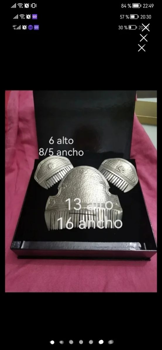 Peinetas falleras: 3 piezas plata