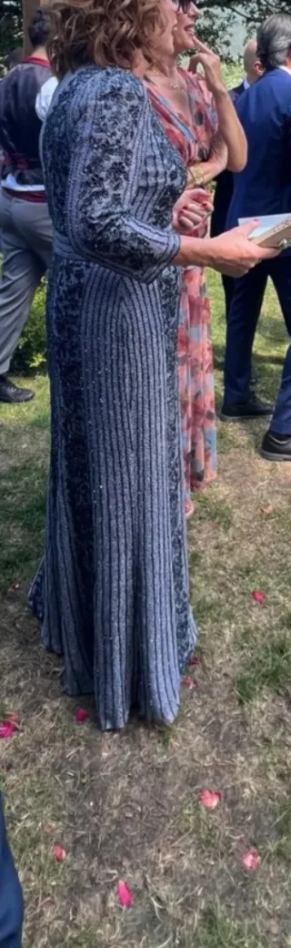 Vestido Rosa Clará azul fiesta