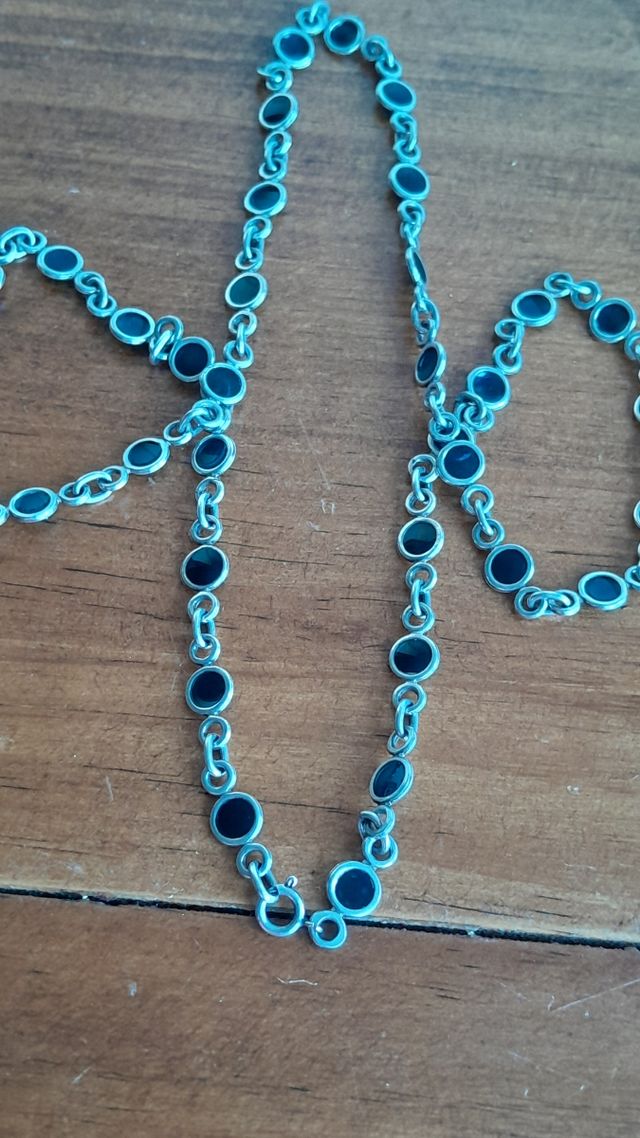 Collar Plata - Piedras azules.