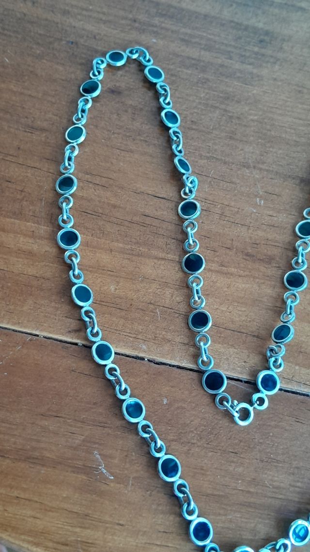 Collar Plata - Piedras azules.