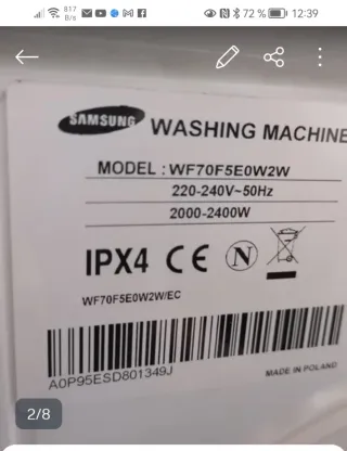 Bomba desagüe lavadora Samsung ECO bubble.