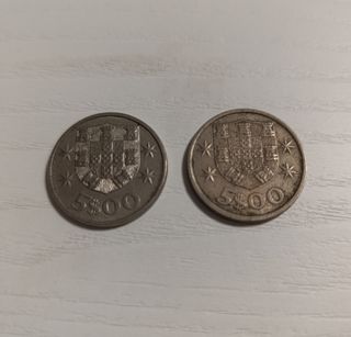 2 Monedas 5 Escudos Portugal