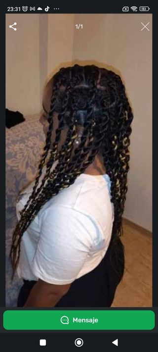 Trenzas africanas con extensiones