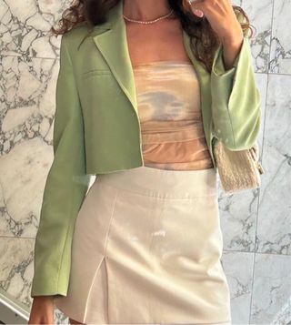 Blazer corto Zara - Verde vibrante