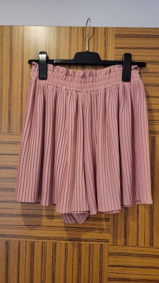 Shorts plisados Zara rosa palo