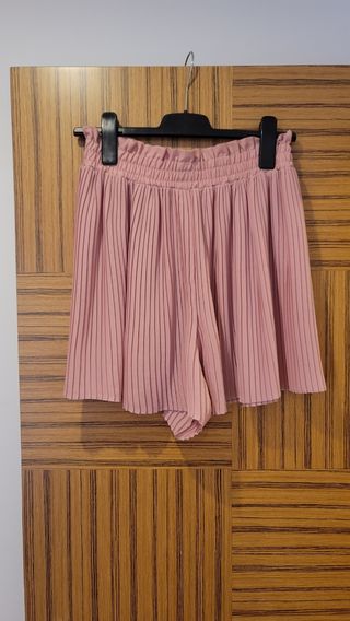 Shorts plisados Zara rosa palo