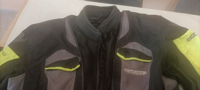 Chaqueta moto Onboard 4S negra/fluor