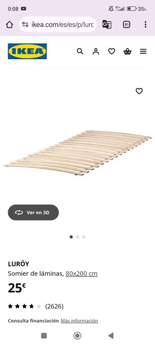 MINNEN Cama extensible+ SOMIER rosa 80x200 IKEA 