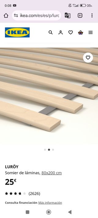 MINNEN Cama extensible+ SOMIER rosa 80x200 IKEA 