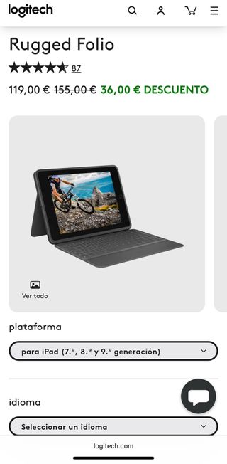 Teclado Logitech iPad - Gris