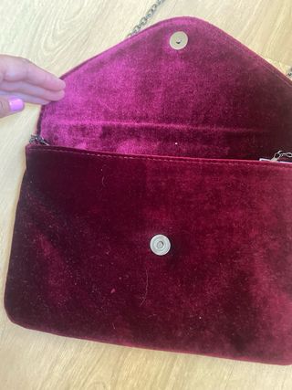Bolso fiesta terciopelo burdeos