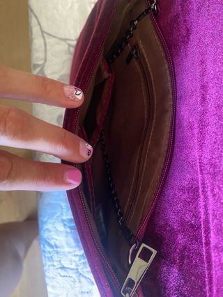 Bolso fiesta terciopelo burdeos