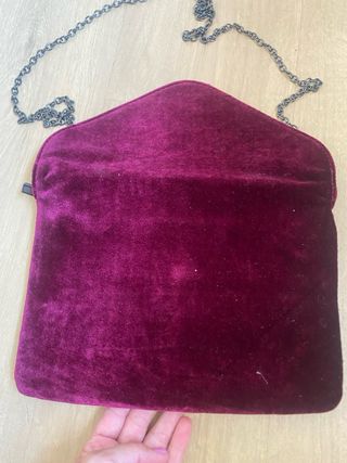 Bolso fiesta terciopelo burdeos