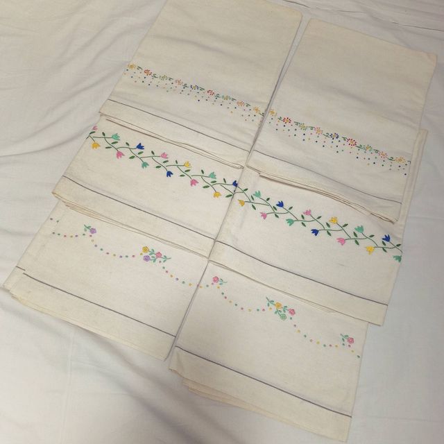 Set completo di 6 asciugamani in tela di lino