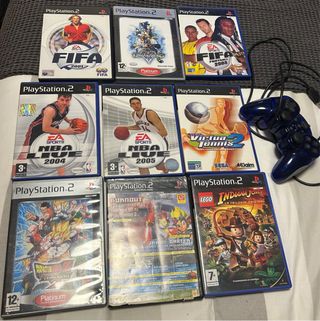 PS2 (PlayStation 2): Juegos y mando 