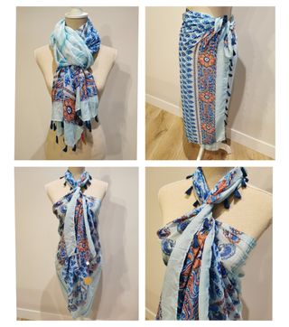 *Fular Pañuelo Pareo Vestido Azul*