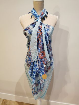 *Fular Pañuelo Pareo Vestido Azul*