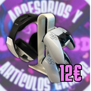 Soporte doble para mandos PS5 + auriculares