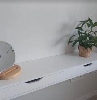 Cajonera blanca de pared - 2 cajones