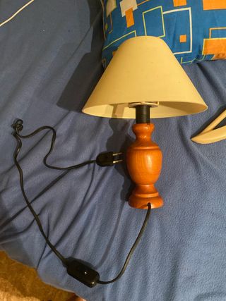 Lampara mesilla madera vintage