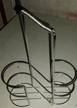 Porta bottiglie metallo argento