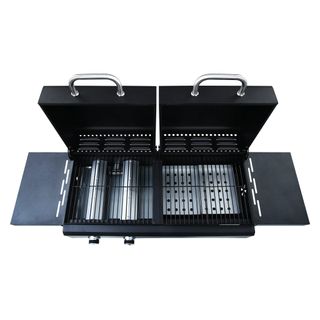 vidaXL Barbacoa combinada de gas y carbón con 3 