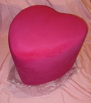 Nuevo A Estrenar.Puff corazón terciopelo fucsia