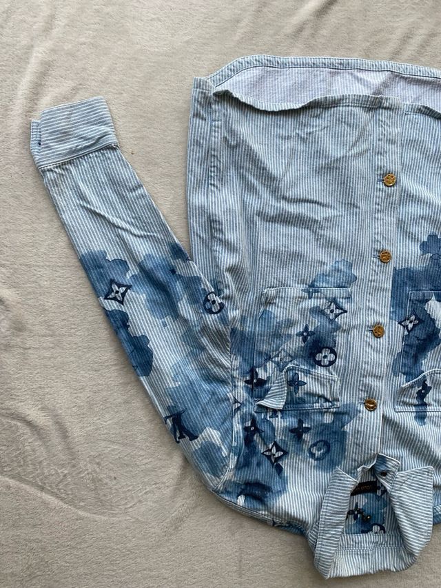 Camisa vaquera LV azul y blanca vintage