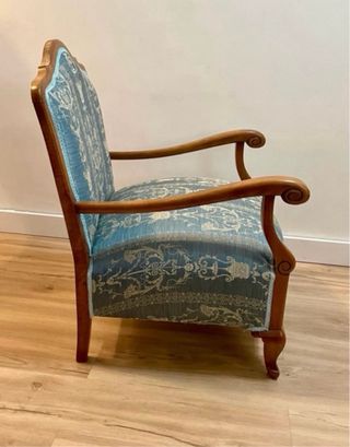 Butaca vintage madera azul