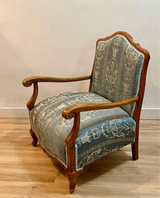 Butaca vintage madera azul
