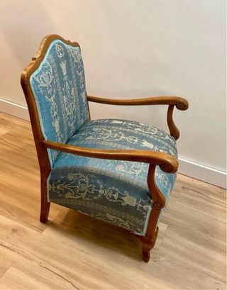 Butaca vintage madera azul