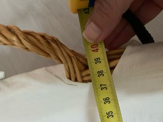 Cesta mimbre con tela 
Cesta almacenaje
