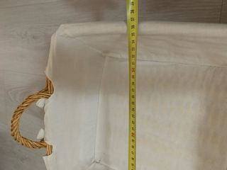 Cesta mimbre con tela 
Cesta almacenaje