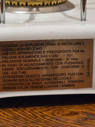 Fornelletto bianco Allgas da campeggio 