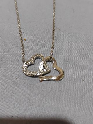 Collar 2 Corazones Plata