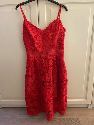 Vestito rosso pizzo - taglia M