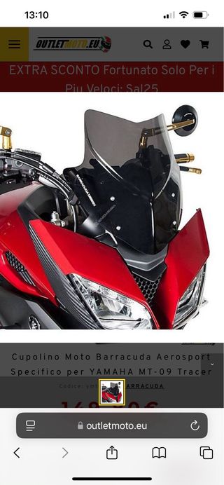 Cupolino Barracuda Aerosport Yamaha Tracer 900